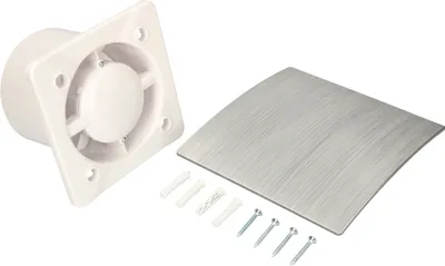 Image de KOTARBAU® Ventilateur mural Ø 100 mm Boîtier Silent + capot Kit argent Système d'extraction