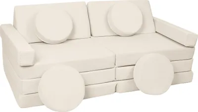 Zdjęcie produktu dla Sofa Modułowa Dla Dziecka, Klocki Piankowe Z Kierownicą (Kolor: Ecru/Beż)