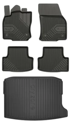 Image de Tapis en caoutchouc + bac de coffre pour SEAT Ateca 2016- (SUV) – 5 pièces, noirs, sur mesure