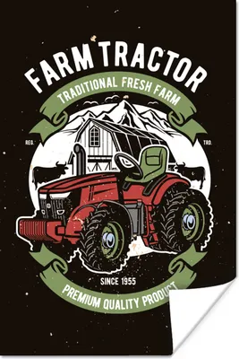 Produktbild von MuchoWow® Poster Traktor - Bauernhof - Retro 40x60 cm - Plakate für die Wand - Poster Babyzimmer