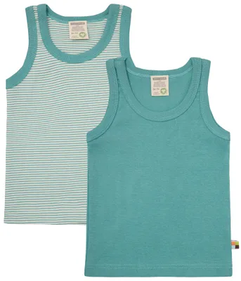 Immagine prodotto di Maglietta intima a maniche corte per bambini, modello "loud + proud", confezionata in cotone organico a coste finissime