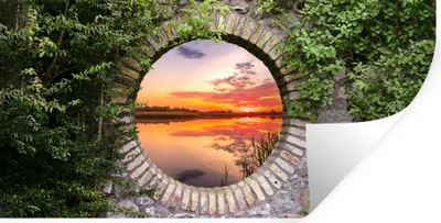 Produktbild von MuchoWow® Wandtattoo Wandsticker Wandaufkleber Meer - Sonnenuntergang - Ausblick 40x20 cm Selbstklebend und Repositionierbar - Aufkleber