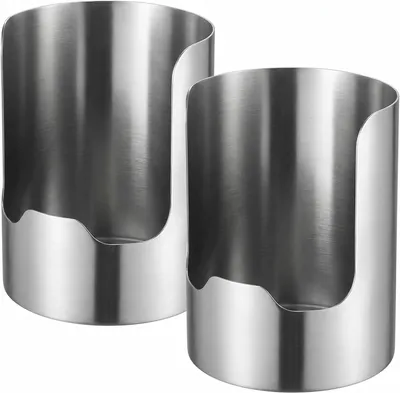 Produktbild von 2er-Pack Utensilienhalter aus Edelstahl zum Abstellen und Aufbewahren von Küchenutensilien, 10, 2 x 12, 7 cm, für Schöpfkellen, Topfdeckel und weitere Utensilien, silberfarben