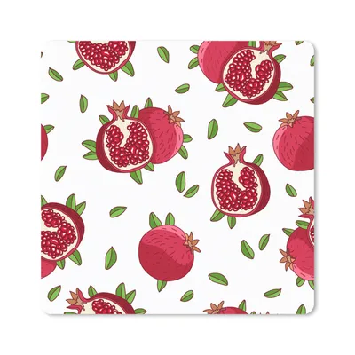 Produktbild von MuchoWow® Mauspad Mousepad Früchte - Blätter - Granatapfel 30x30 cm - Mousepads - Maus Mat - Pad - Mausunterlage - Gaming