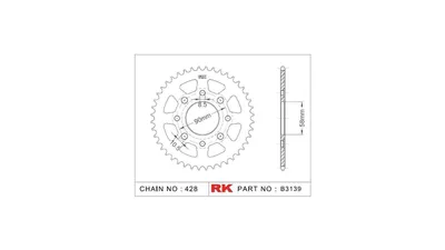 Obrázok produktu pre RK Kettenrad 428 39Z Stahl Silber