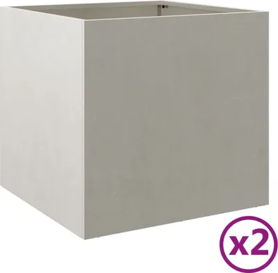 Image de Jardinières 2 pcs argenté 42x40x39 cm acier inoxydable