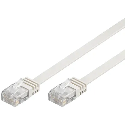 Image de Câble réseau CAT 6, U/UTP, plat, blanc - Longueur : 10,0 m