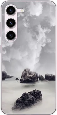Produktbild von König Design Hülle kompatibel mit Samsung Galaxy S23 Plus Kunststoff Soft Handyhülle - Handy Case Felsen Wolken