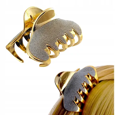 Produktbild von Glitzer Haarspange Schmetterling goldfarben