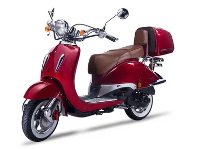 Produktbild von Motorroller Strada mit Top Case 125 ccm 85 km/h, Euro 5, rot, Sitzbank braun, GT Union