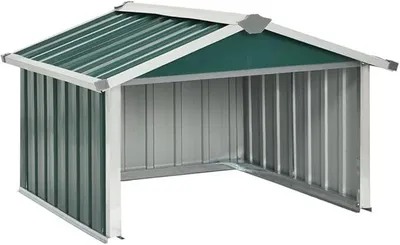 Produktbild von Mähroboter Garage Metall Mähroboter Garage mit Satteldach für Rasenroboter Sonnen- & Regenschutz Rasenmäher Roboter, 92x97x63 cm Verzinkter Stahl Grün