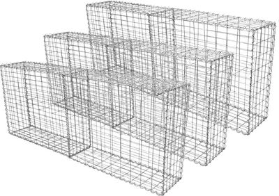 Produktbild von MonsterShop Gabionen Steingabionen Gabionenkörbe Steinkörbe Gitterkorb Gabionenzaun 100cm x 80cm x 30cm 6 Körbe beeinhaltet