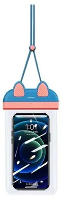 Produktbild von USAMS Wasserdichte Universell Handy Tasche 7" Umhängetasche Waterproof Blau Pink