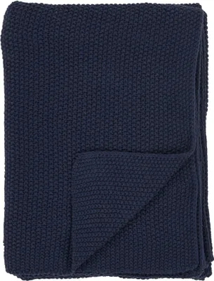 Produktbild von Dunkelblaue Decke aus recycelter Baumwolle 130 x 170 cm