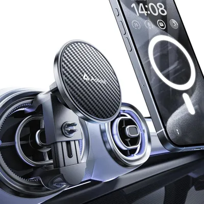 Produktbild von Handyhalterung Auto für MagSafe, Runde Lüftung, 20xN56 Magnete, KFZ Halterung für iPhone Samsung, Schwarz