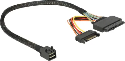 Produktbild von Kabel U.2 SFF-8643 Stecker > U.2 SFF-8639 Stecker + SATA Power 30 cm