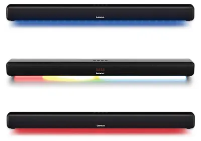 Produktbild von Lenco SB-042LEDBK -85cm Bluetooth® Soundbar mit HDMI (ARC) und LED Licht-Animation - Schwarz