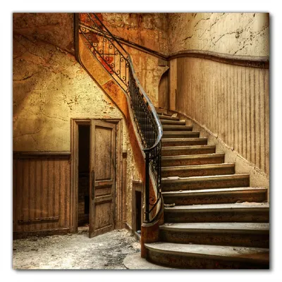 Produktbild von Wallario selbstklebende Möbelfolie/ Tischdecke für Innen und Außen, Größe: 100 x 100 cm - Rustikale Holztreppe