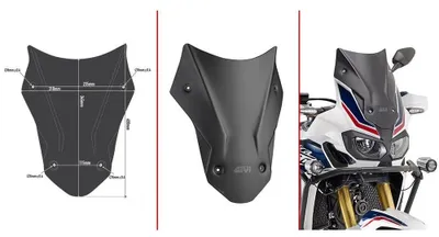 Produktbild von Windschild GiVi getönt 400 x 310mm für Honda CRF1000L mit ABE