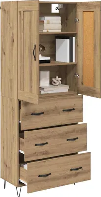Immagine prodotto di vidaXL Credenza rovere artigianale 69,5 x 34 x 180 cm Materiale a base di legno