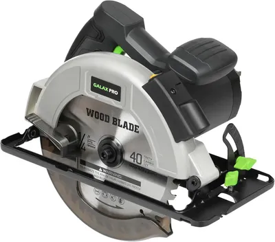 Immagine prodotto di Sega circolare portatile elettrica - 1400 W - Motore in rame da 6000 giri/min - Profondità di taglio regolabile: 62/48 mm - Angolo di taglio regolabile