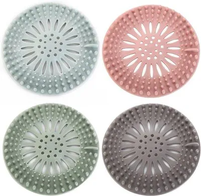 Produktbild von Silikon Abflusssieb für Dusche und Badewanne - 4 Stück Haarfänger