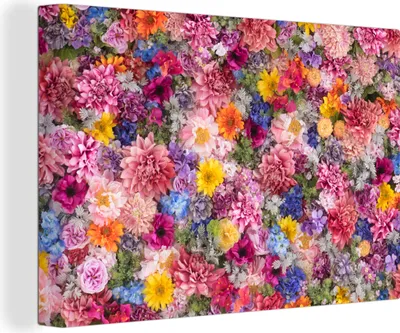 Zdjęcie produktu dla OneMillionCanvasses® - Obraz na płótnie - 140x90 cm, Kwiaty - Kolory - Kolaż, Dekoracja ścienna - Zdjęcie na płótnie - Obraz na drewnianej ramie