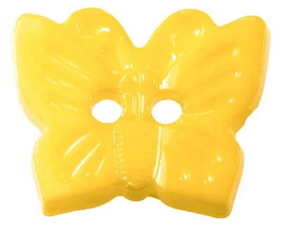 Kinderknopf Schmetterling, 16 x 13 mm, 2-Loch-Knopf, gelb