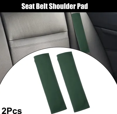 Image de 2pcs Universel Voiture Siège Ceinture Housse Épaule Coussinet Faux Cuir Vert
