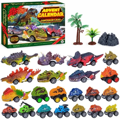 Imagen del producto de Calendario de Adviento 2026 Niños Dinosaurio 24 Días Calendario de Adviento Dino con Coches Dinosaurio Coche de Fricción Calendario Cuenta Atrás