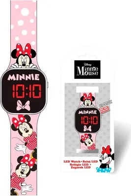 Zdjęcie produktu dla Zegarek LED z Myszką Minnie dla dzieci, regulowany pasek