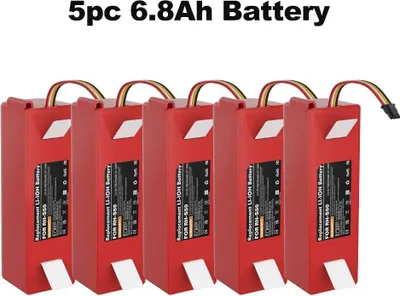 Zdjęcie produktu dla Akumulator do robota odkurzającego – akumulator zamienny S50 – 14,4 V litowo-jonowy – 6800 mAh – zestaw 5 sztuk – beżowy