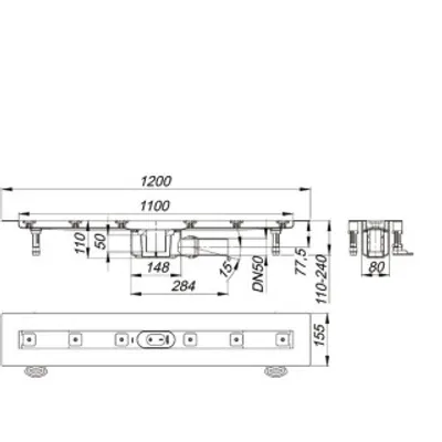 Produktbild von Dallmer Duschrinne CeraLine F 1100mm DN50