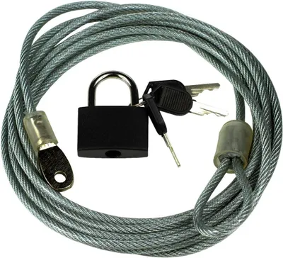 Productafbeelding van Staalkabel met slot - 3 meter - Gecoat - Met 3 sleutels