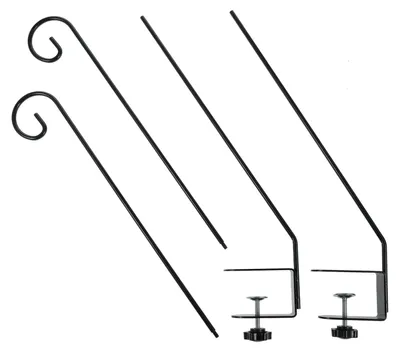 Produktbild von 2er-Pack 30-Zoll-Klemm-Deckhaken, ausziehbare und verstellbare Deckaufhaenger fuer Vogelhaeuschen, Laternen, Blumenkoerbe und Pflanzen