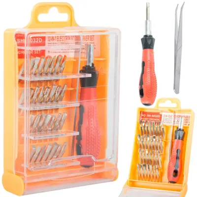 Produktbild von 32x Schraubendreher Feinmechaniker Präzisionswerkzeug Torx Reparatur Set magnetisch