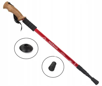 Obrázek produktu pro Hůl na nordic walking, turistická, třísegmentová, s tlumením nárazů, délka 135 cm, rukojeť z korku