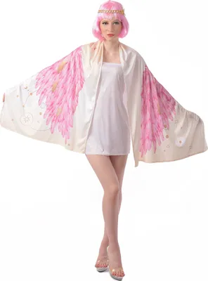 Immagine prodotto di Ali di fenicottero per signore angelo mantello costume di carnevale rosa e bianco