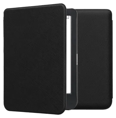Produktbild von kwmobile Klapphülle kompatibel mit Kobo Clara BW / Clara Colour / Tolino Shine (5) / Shine Color Hülle - eReader Case aus Kunstleder - Cover - Schwarz