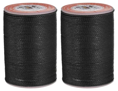 Gewachster Nähfaden 0,80 mm, 55 m, schwarz, 2 Stück