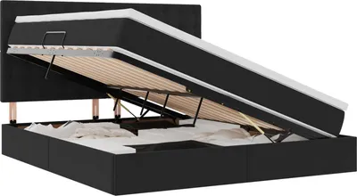 Obrázok produktu pre vidaXL Úložná posteľ s matracom čierna 160 x 200 cm zamat