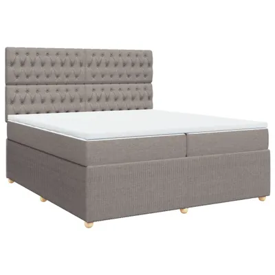 Produktbild von Boxspringbett mit Matratze Taupe 200x200 cm Stoff
