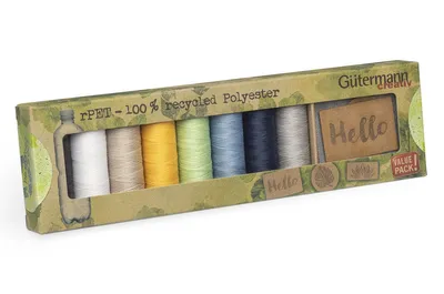Produktbild von Gütermann Nähgarn-Set "Allesnäher rPET" 8 Spulen + 3 Labels