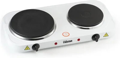 Produktbild von Tristar KP-6245 Doppel-Kochplatte, Weiß, Arbeitsplatte, Versiegelte Platte, 2 Zone(n), 2 Zone(n), Regelmäßig