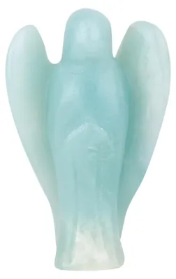 Produktbild von Morella Edelstein Amazonit Engel Glücksbringer Schutzengel zum Mitnehmen 3,5 cm in Samtbeutel