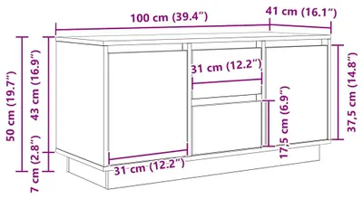 Zdjęcie produktu dla VidaXL 861414, Drewno, 1000 mm, 410 mm, 500 mm