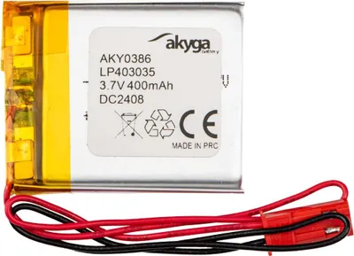 Produktbild von Li-Po Akku LP403035 Akyga AKY0386 3.7V / 400mAh PCM JST 2-Pin Stecker 150mm