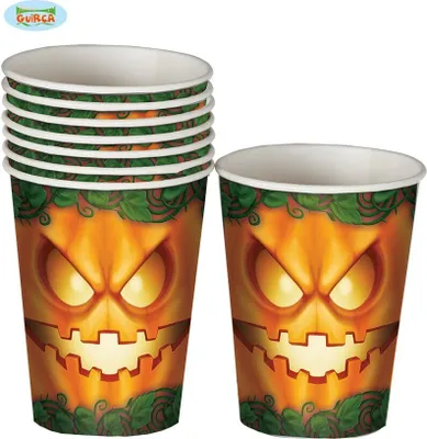 Produktbild von Tasche 8 Gläser 10 Cms. Halloween Kürbis