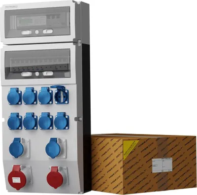 Produktbild von Stromverteiler eXT-S/FI 32A 16A 2x16A Camping 8x230V + 3Phasige MID Stromzähler 0786