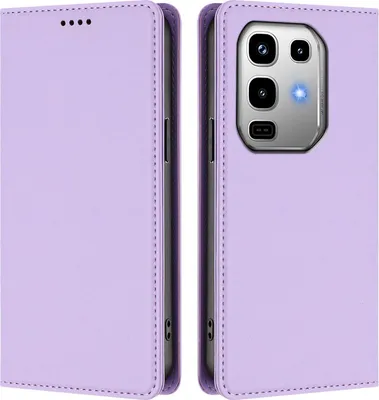 Image de Housse de téléphone portable pour Infinix Note 50 4G/Note 50 Pro 4G, étui à rabat en cuirPolyuréthaneantichoc Housse magnétique avec support Violet